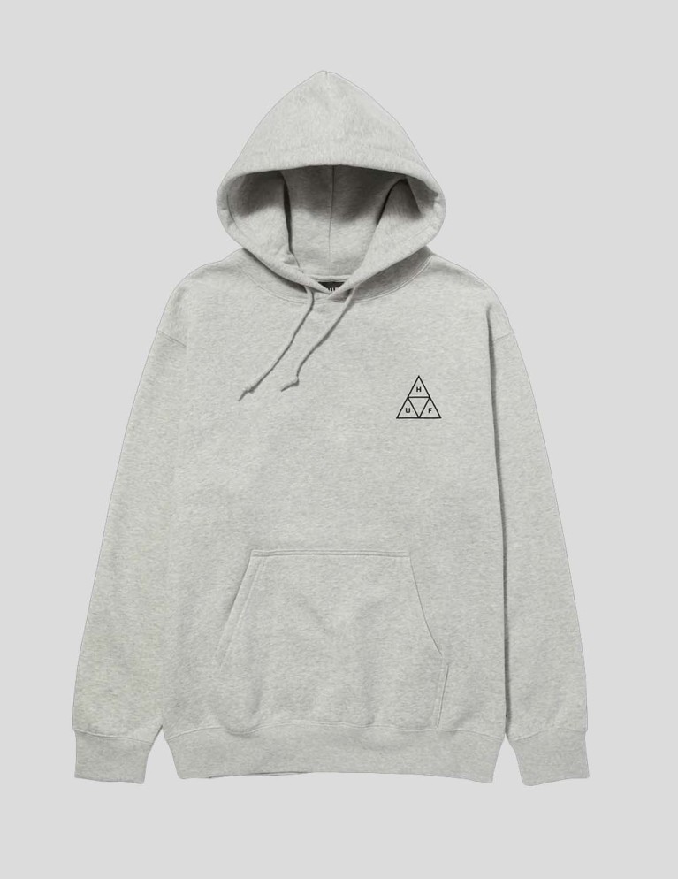Sudadeira HUF set triplo triangle hoodie heather grey
